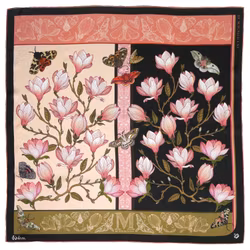 Silk Scarf Sweetly Small Magnolia Morning & Midnight Kueen