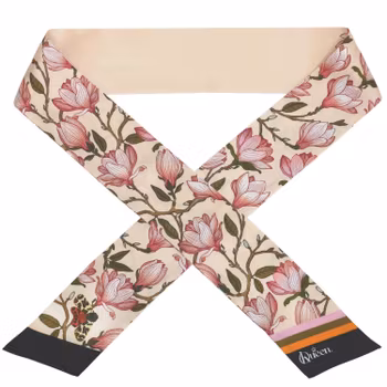 Silk Scarf Tiny Thins Morning Magnolia Kueen