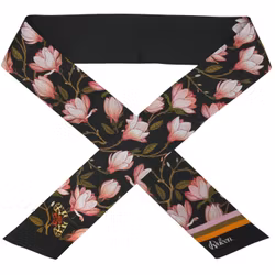 Silk Scarf Tiny Thins Midnight Magnolia Kueen
