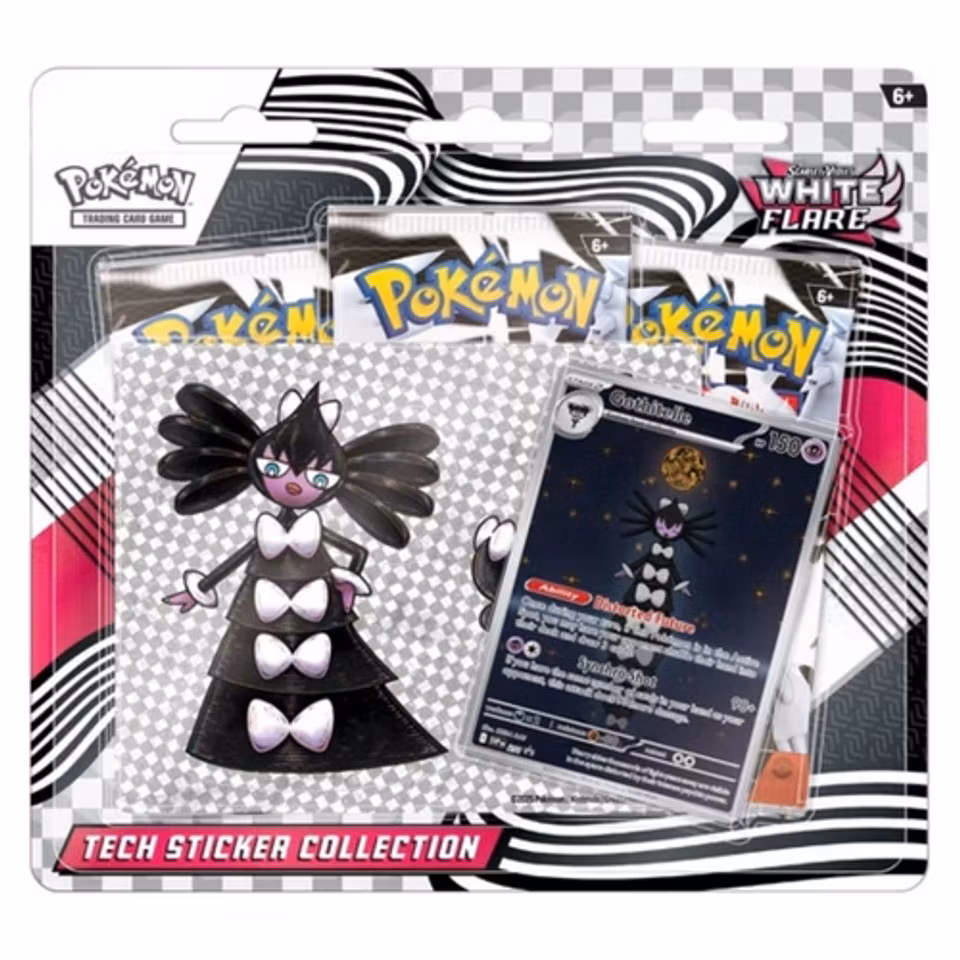 B&W Tech Sticker Collection White Flare