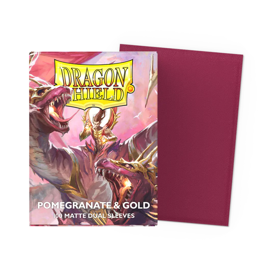 Dragon Shield Matte Dual Sleeves - Pomegranate & Gold