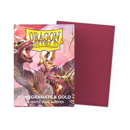 Dragon Shield Matte Dual Sleeves - Pomegranate & Gold