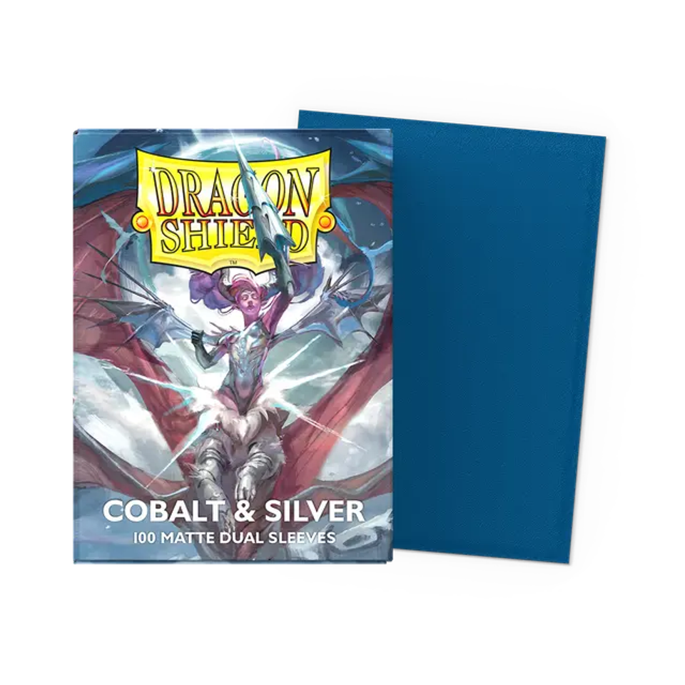 Dragon Shield Matte Dual Sleeves - Cobalt & Silver