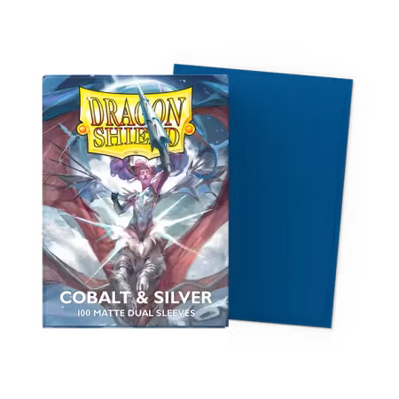 Dragon Shield Matte Dual Sleeves - Cobalt & Silver