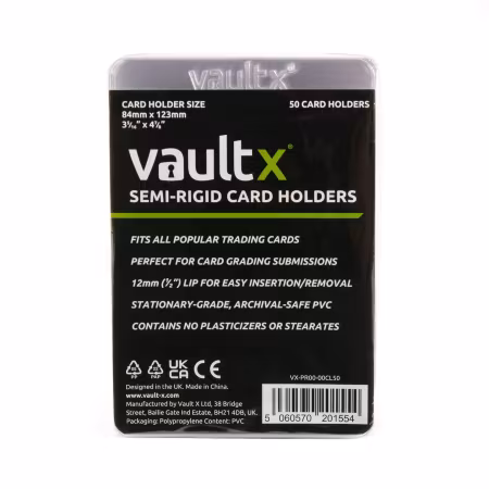 VaultX Semi Rigid Card Holders 50-pack