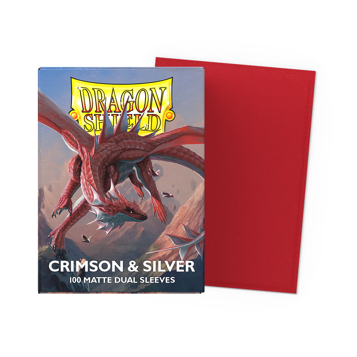 Dragon Shield Matte Dual Sleeves - Crimson & Silver