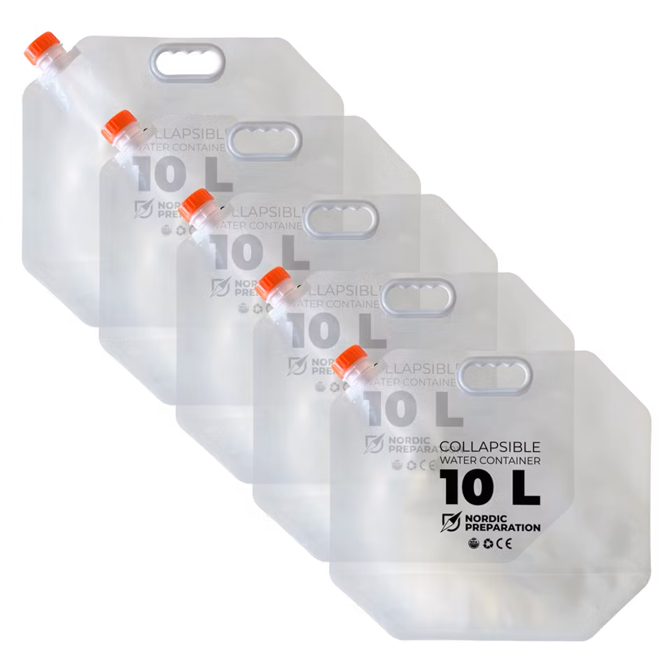 Hopfällbar vattendunk 10 liter, 5-pack
