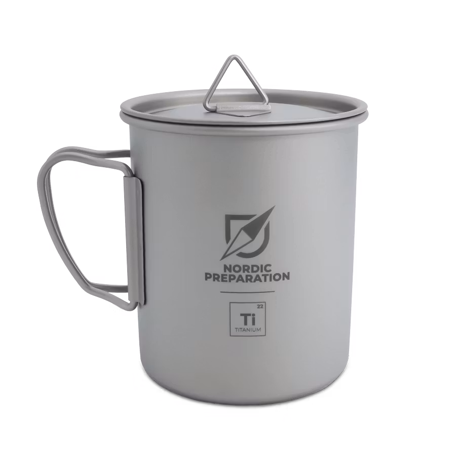 Titankopp med lock, 450 ml