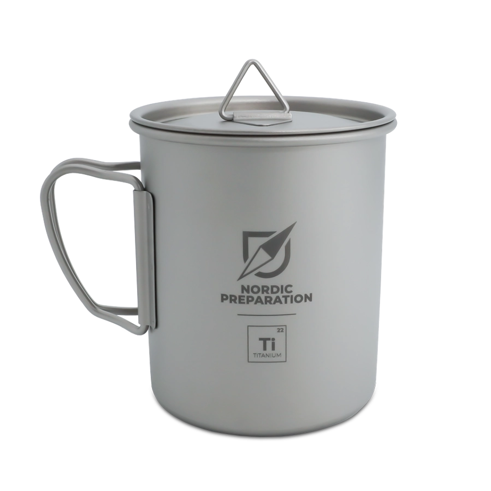 Titankopp med lock, 450 ml
