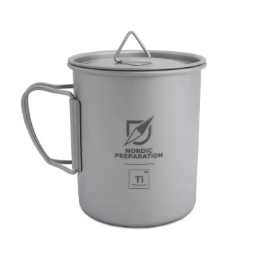 Titankopp med lock, 450 ml