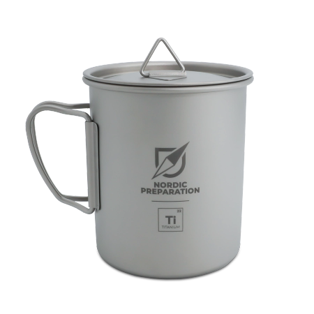 Titankopp med lock, 450 ml