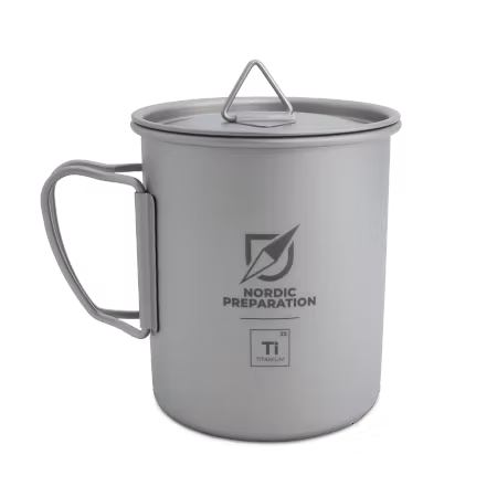 Titankopp med lock, 450 ml