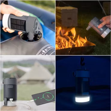 Elektrisk luftpump med powerbank och lampa (överskottsvara, klass 1)