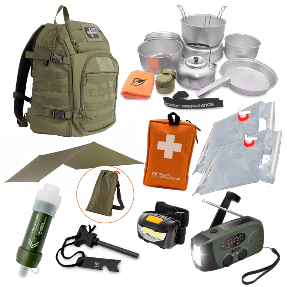 Färdig BOB-väska (Bug out bag) - beredskapsväska (v4)