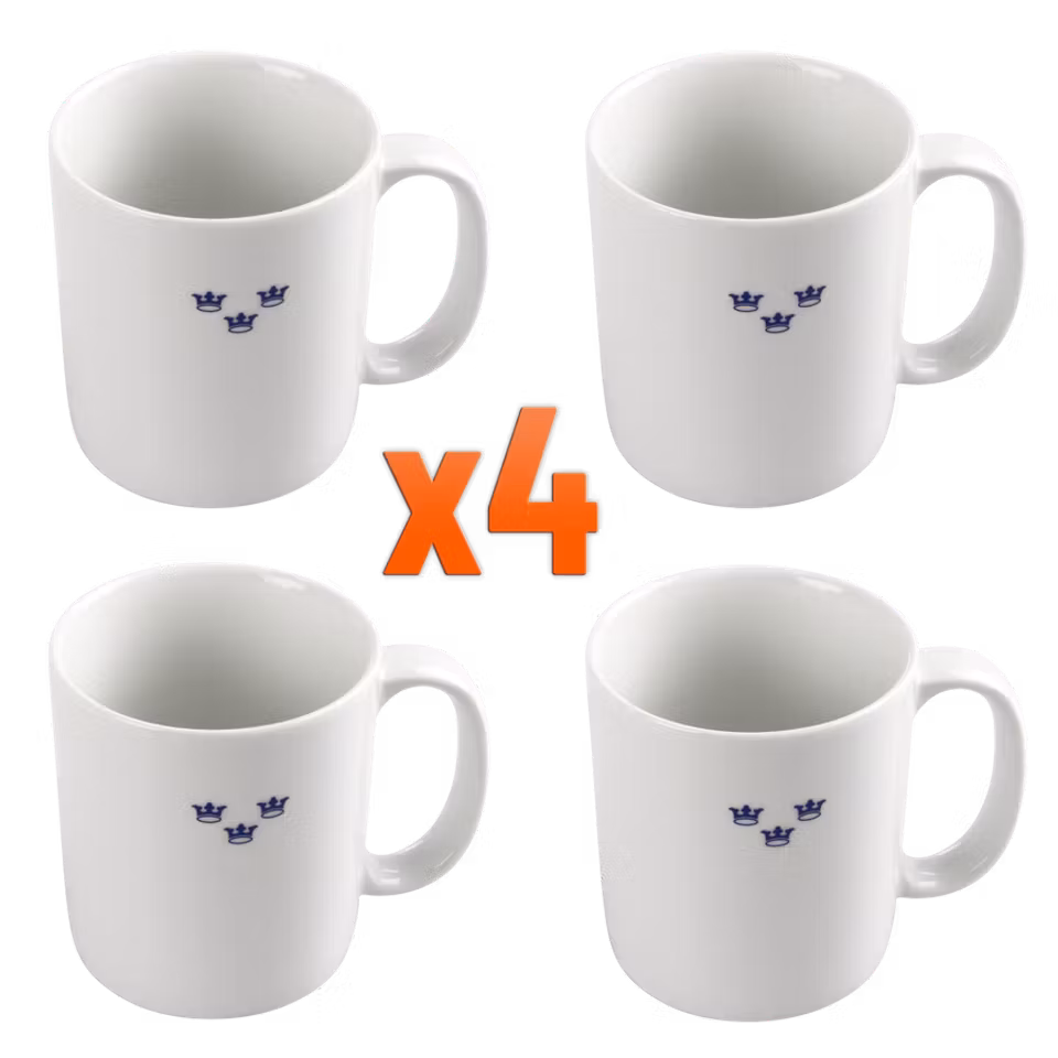 Mässporslin kaffemugg 4-pack (överskottsvara klass 1)