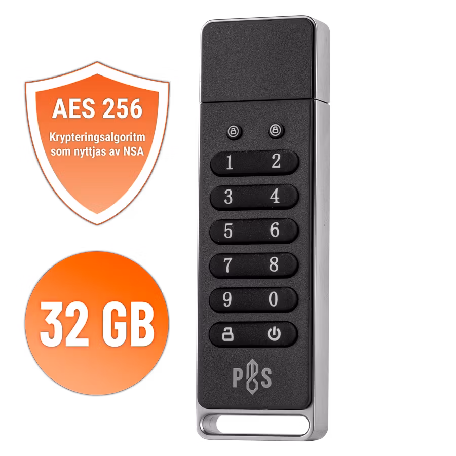 USB-minne SÄKRAD 32 GB (överskottsvara, klass 1)