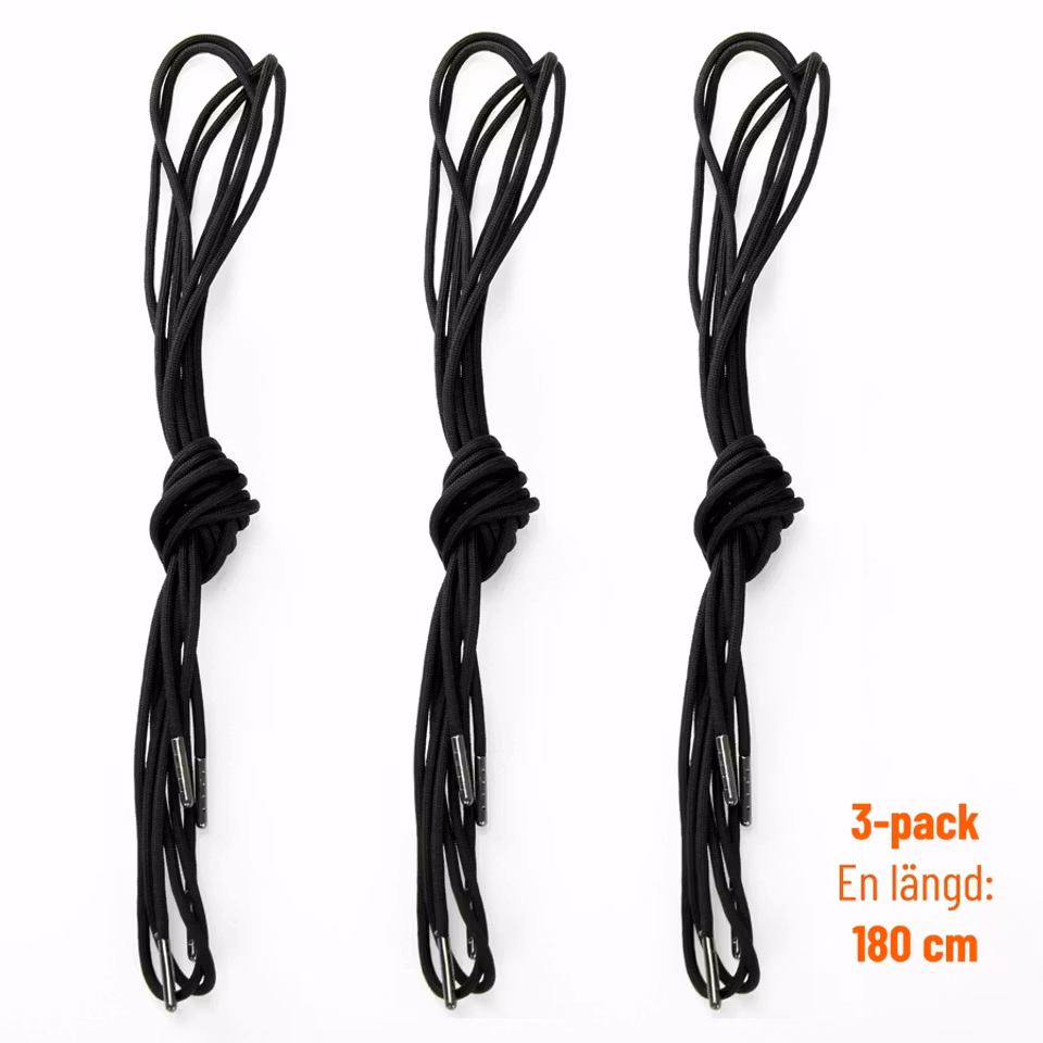 Skosnöre paracord 3-pack - 180 cm (överskottsvara, klass 1)
