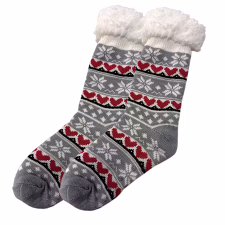 Cozy Socks – mönstrade, värmande mysstrumpor med fluffigt piléfoder. 36-41