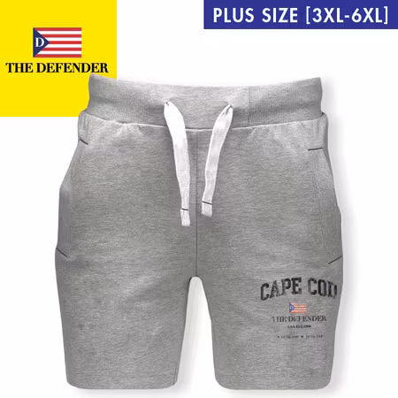The Defender Mjukisshorts Gråmelerade 3XL-4XL, Plus Size
