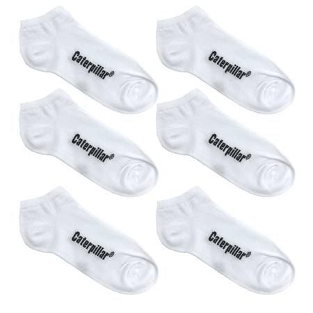 Caterpillar 6-par sneaker socks, vita, dam, herr & junior 35-50