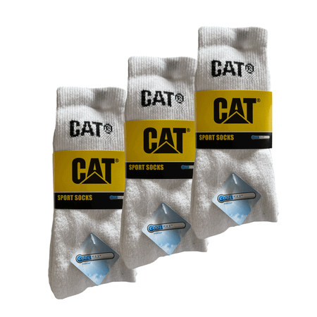 Caterpillar 9-par vita sportstrumpor 39-46 CoolMax® | Lycra®