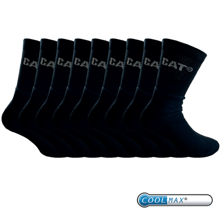 Caterpillar 9-par svart sportstrumpor 39-46 CoolMax® | Lycra®
