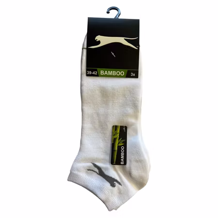Slazenger Bambustrumpor, 3-par vita ankelstrumpor 35-46
