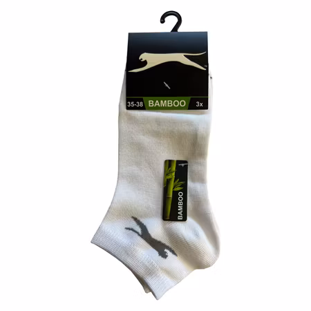 Slazenger Bambustrumpor, 3-par vita ankelstrumpor 35-46