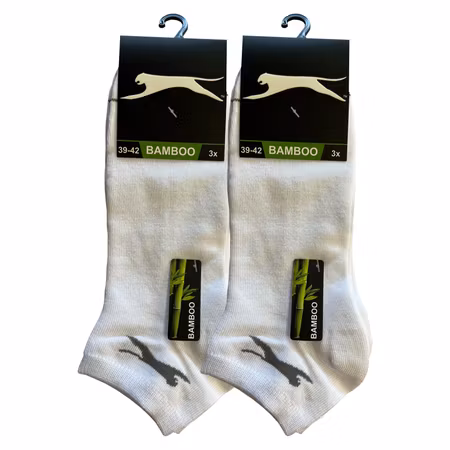 Slazenger Bambustrumpor, 6-par vita ankelstrumpor 35-46