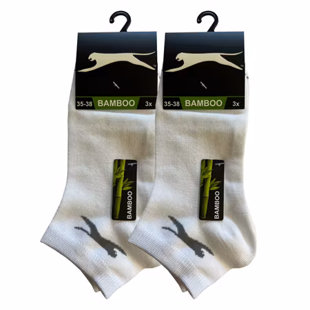 Slazenger Bambustrumpor, 6-par vita ankelstrumpor 35-46