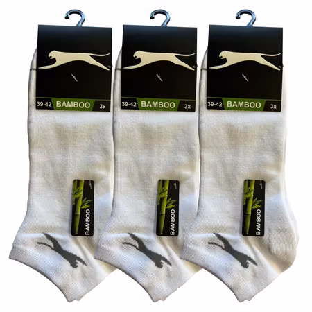 Slazenger Bambustrumpor, 9-par vita ankelstrumpor 35-46
