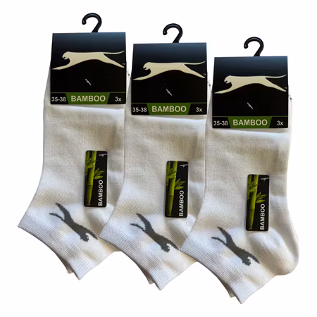 Slazenger Bambustrumpor, 9-par vita ankelstrumpor 35-46