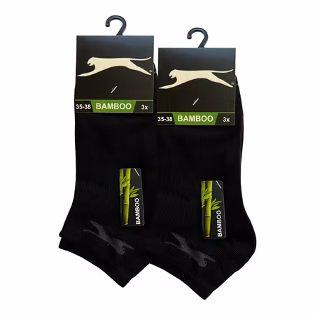 Slazenger Bambustrumpor, 6-par svarta ankelstrumpor 35-46