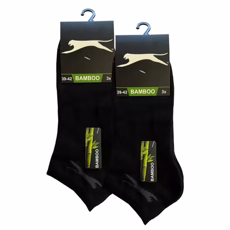 Slazenger Bambustrumpor, 6-par svarta ankelstrumpor 35-46