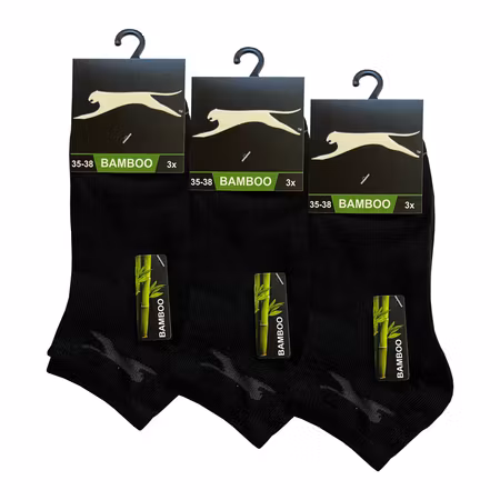 Slazenger Bambustrumpor, 9-par svarta ankelstrumpor 35-46
