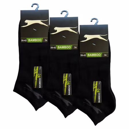 Slazenger Bambustrumpor, 9-par svarta ankelstrumpor 35-46