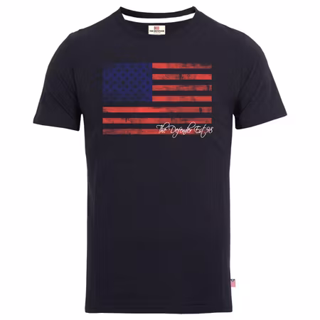 The Defender t-shirt med flagga och brodyr Mörkblå S-XL