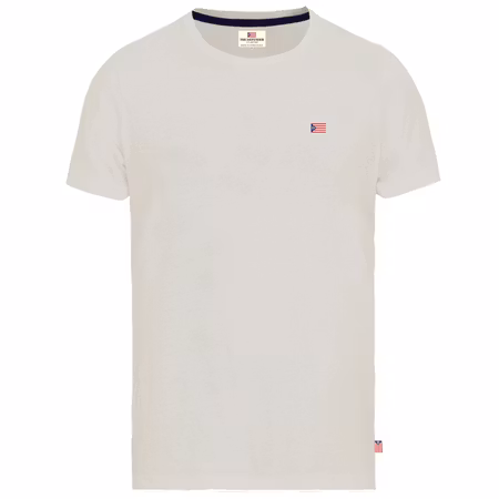The Defender enfärgad t-shirt med liten flagga Vit S-XXL