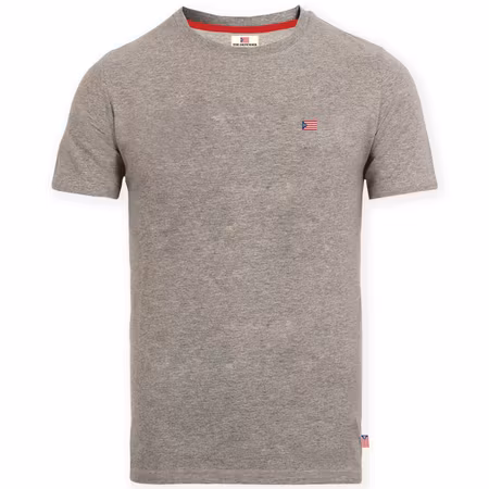 The Defender enfärgad t-shirt med liten flagga Gråmelerad S-XL