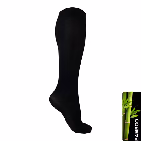 1-par Svarta Bambu Stödstrumpor 18-20 mm Hg, 37-39