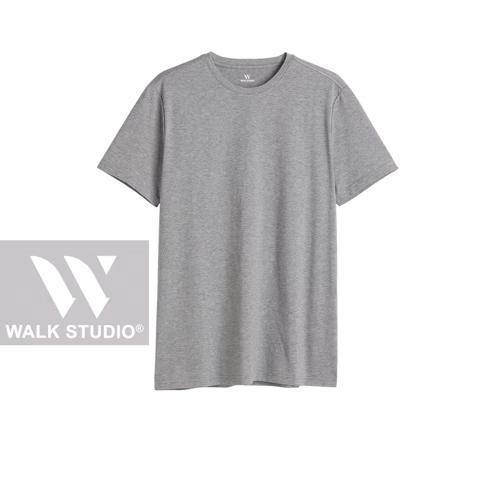 Grå Rundhalsad T-shirt 3XL-6XL