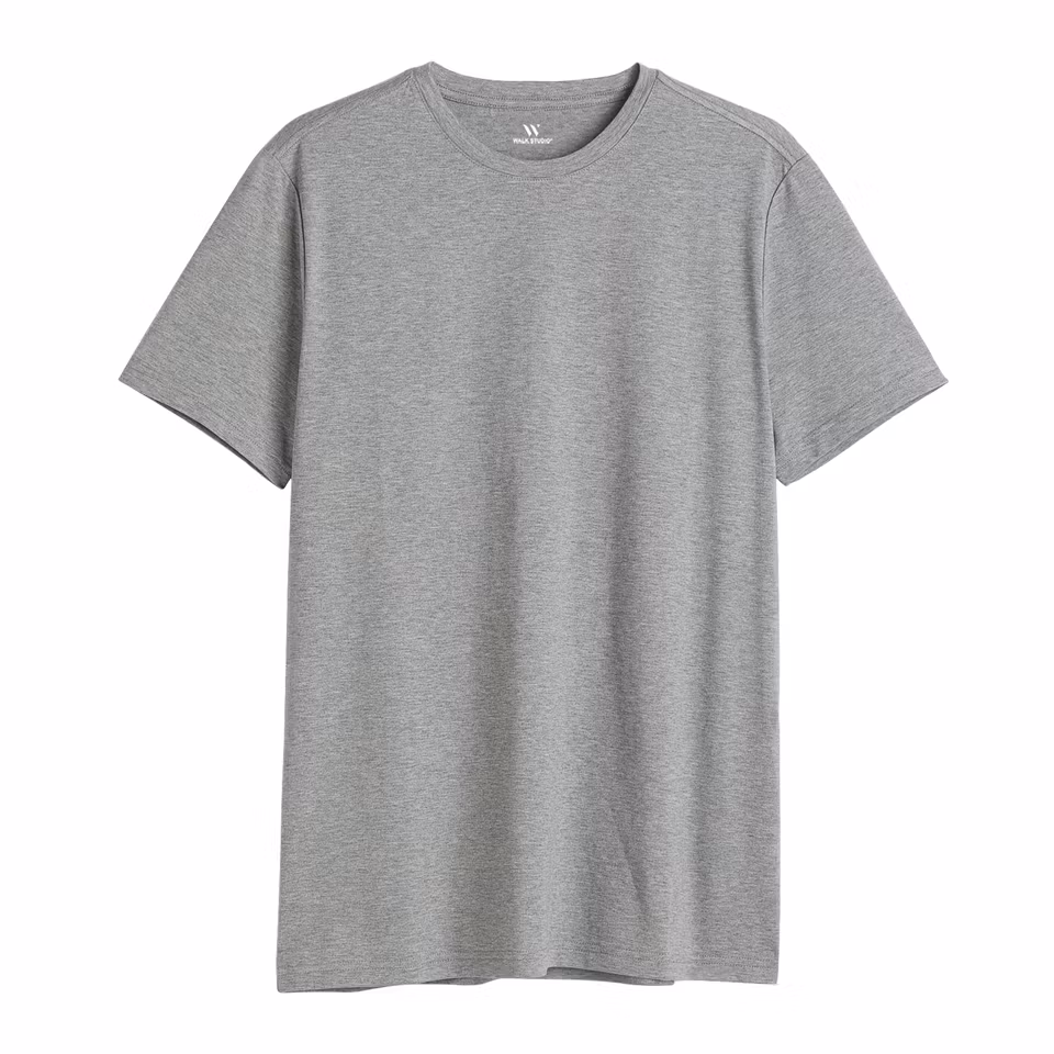 Grå Rundhalsad T-shirt 3XL-6XL