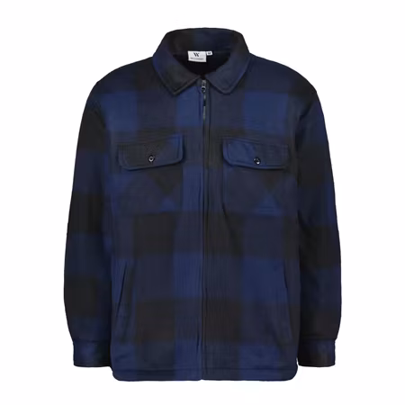 Fodrad Flanellskjorta, Blårutig S-XXL