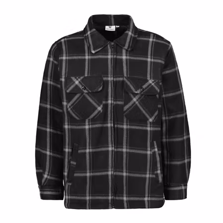 Fodrad Flanellskjorta, Grå, Vitrutig S-XXL