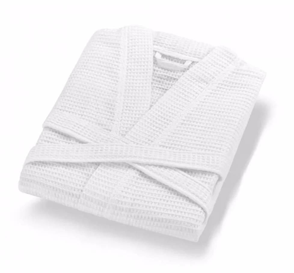 Vit Morgonrock i våfflad 100% bomull S/M eller L/XL