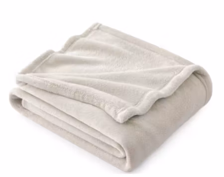 Beige kraftig Fleecefilt, 130x170 cm