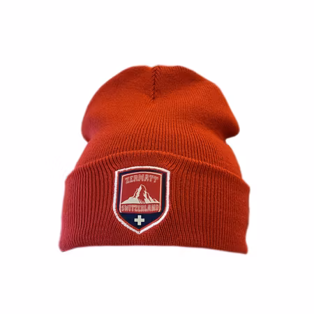Zermatt Switzerland - Röd ribbad mössa
