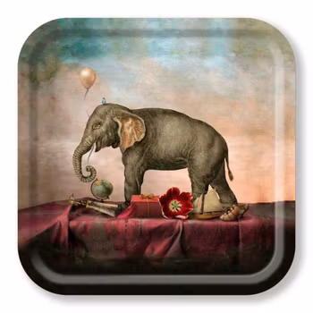 Bricka 32x32cm i finaste björk - flera coola djurmotiv - Jamida