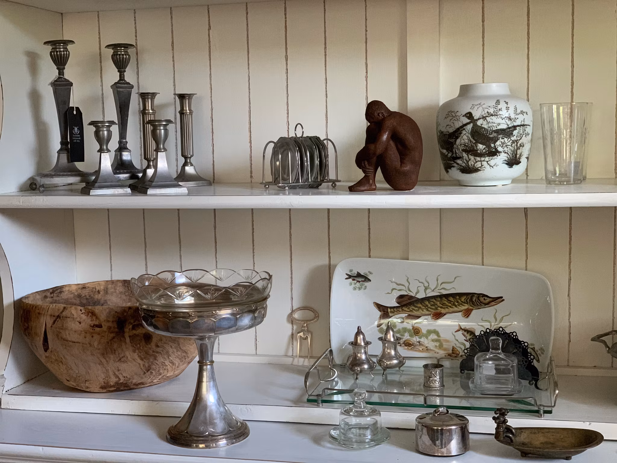 Vas i stengods med fasaner design Nils Thorson Vintage