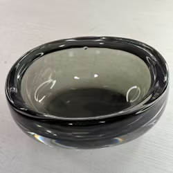 Sotgrå glasskål vintage